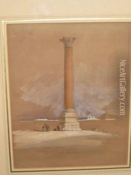 'pompey's Pillar, Alexandria' Oil Painting - David Roberts