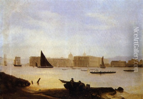 Greenwich, Accademia Navale Oil Painting - Alfred Pollentine