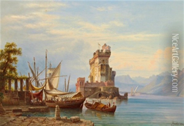 Castell Rozzato Bei Adano Oil Painting - Henry Jackel