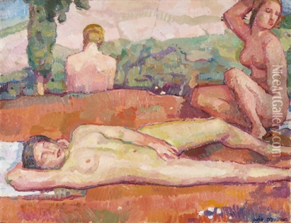 Akt Im Freien Oil Painting - Wilhelm (William) Mueller