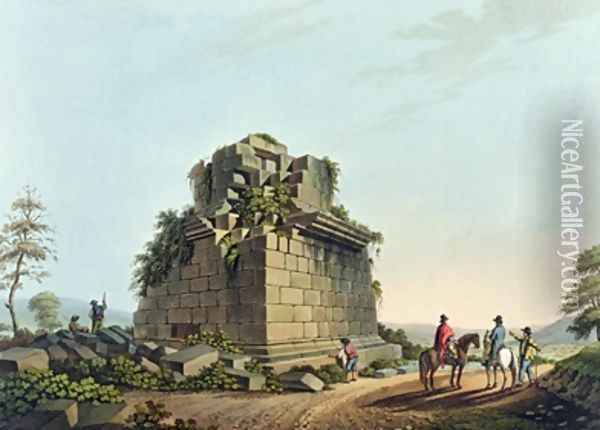 The Base of a Colossal Column near Syracuse plate 28 from Views in the Ottoman Dominions Oil Painting - Luigi Mayer