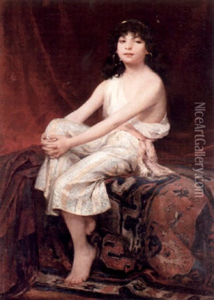 Ung Orientalisk Kvinna Oil Painting - Emile Eisman-Semenowsky