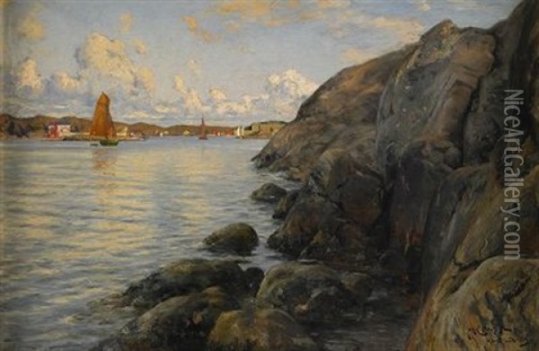 Sommardag I Marstrand Oil Painting - Johan Ericson