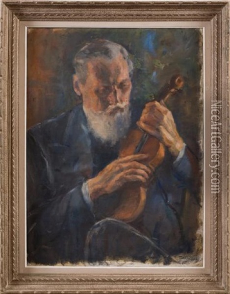 Le Violoniste Oil Painting - Ivan Lavrentievich Gorokhov
