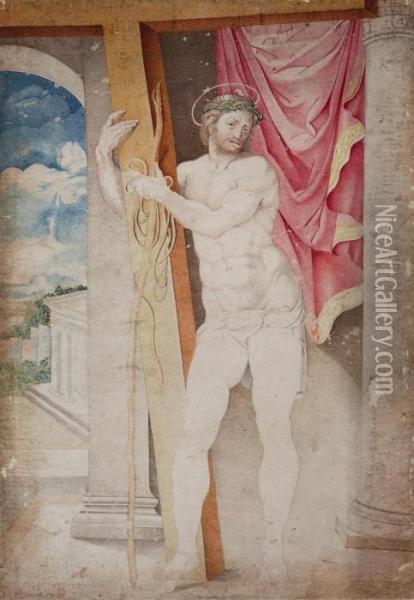Christus Das Kreuz Tragend Oil Painting - Giorgio-Giulio Clovio
