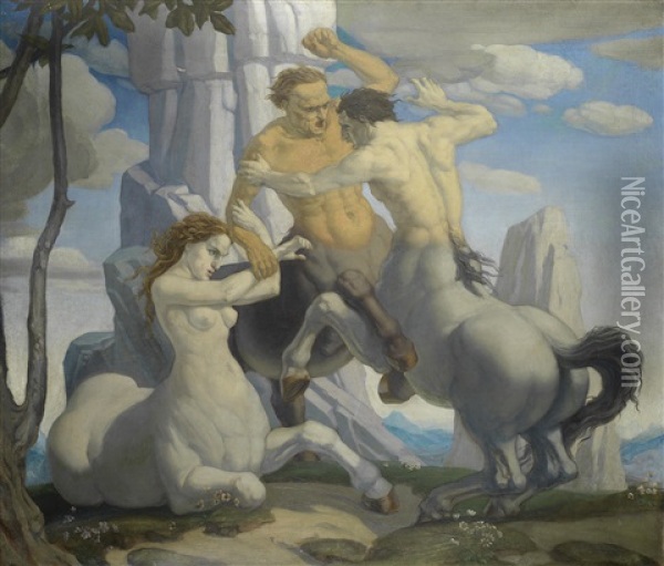 Centaurs Oil Painting - Harry Morley