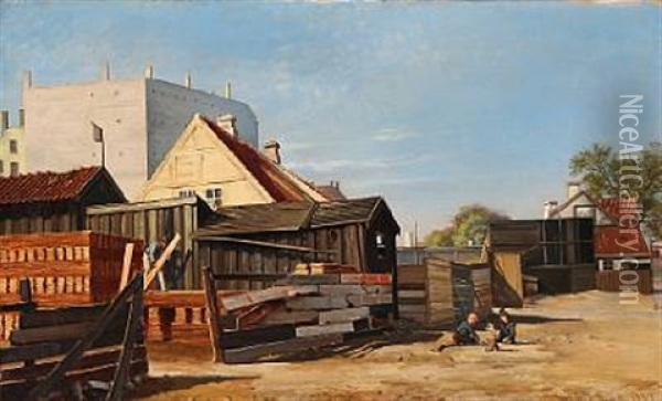 Hjornet Af Den Gamle Kastelsvej Oil Painting - Carl Ove Julian Lund
