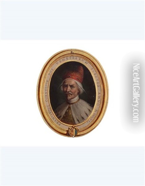 Franciscus Cornelius Dux Venetiarum, Electus Anno Mdclvi Oil Painting - Francesco Maggiotto