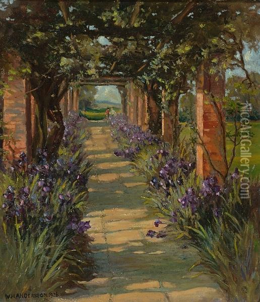 The Iris Pergola Oil Painting - William Anderson