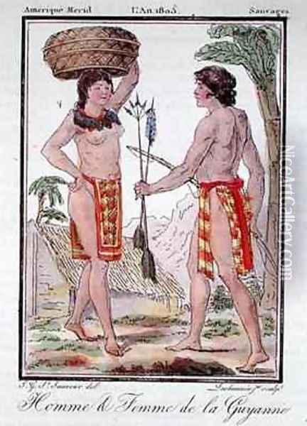 Indians from French Guyana Oil Painting - Jacques Grasset de Saint-Sauveur