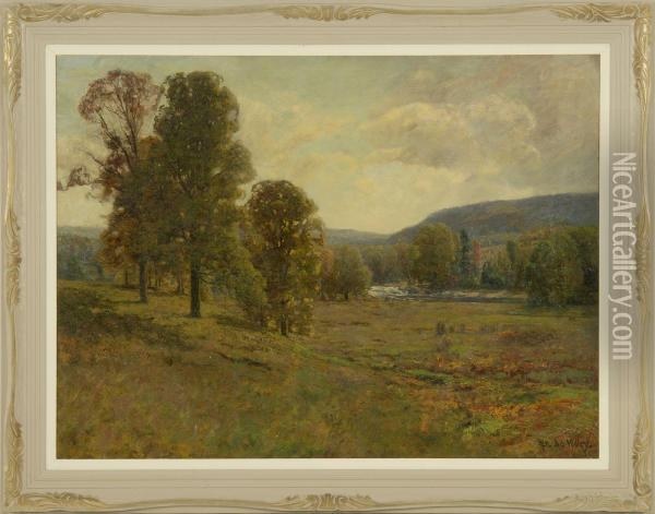 New England Landscape Oil Painting - William Lavalley