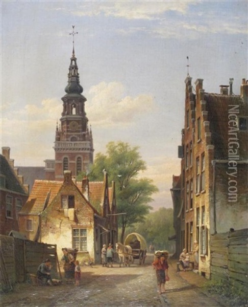 The New Church By The Wood, Haarlem Oil Painting - Cornelis Christiaan Dommelshuizen