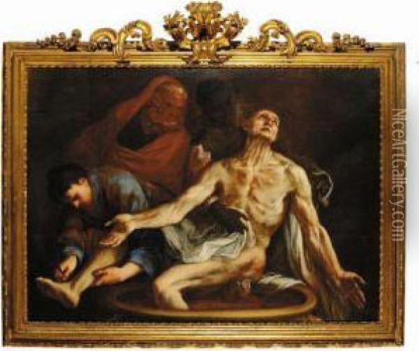 La Morte Di Seneca Oil Painting - Antonio Molinari