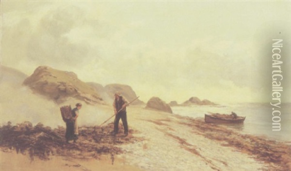 Fiskere Pa Stranden Oil Painting - Andrew Black