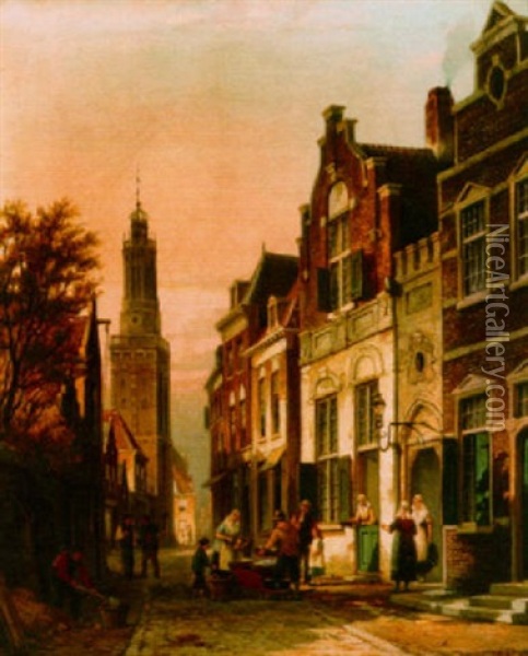 A View Of Groningen Oil Painting - Cornelis Christiaan Dommelshuizen