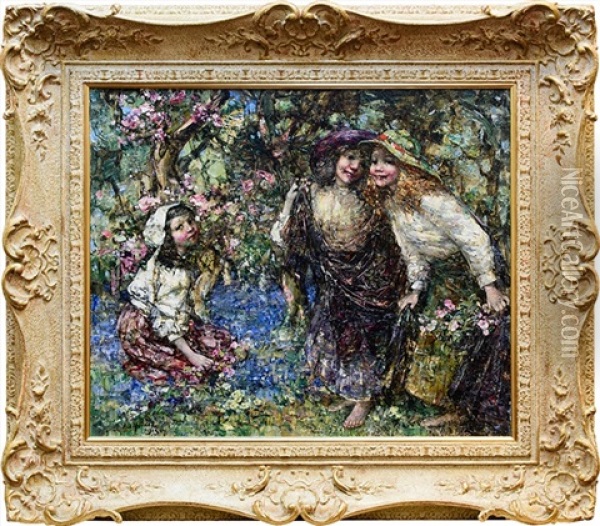 Spring Flowers Oil Painting - Edward Atkinson Hornel