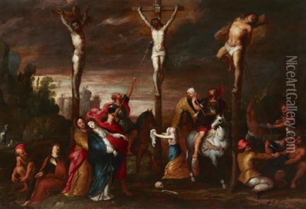 Mount Calvary Oil Painting - Frans Francken the Younger