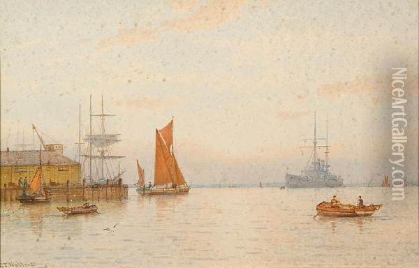 At Queenborough On Medway Oil Painting - George Stanfield Walters