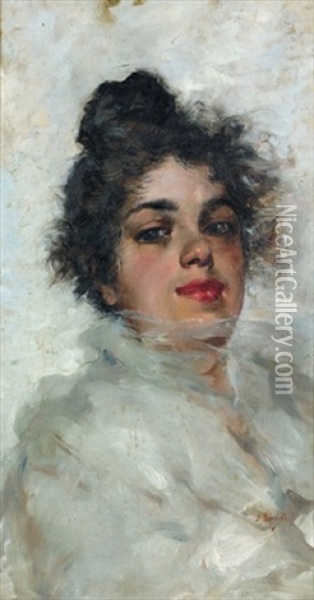 Portrat Einer Dame Oil Painting - Nicola Biondi