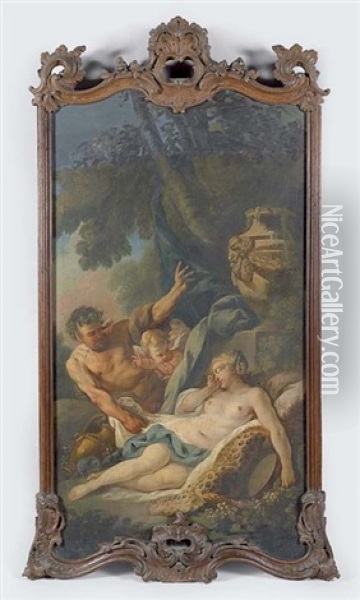 Jupiter Et Antiope Oil Painting - Charles Michel-Ange Challes