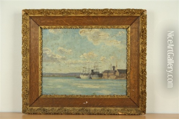 Port De Bretagne Oil Painting - Emile Alfred Dezaunay