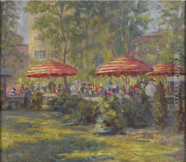 Garden Party Oil Painting - Vladimir Perfilieff