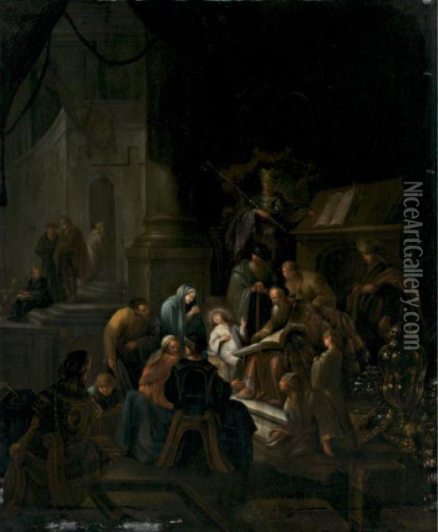 Christ Among The Doctors Oil Painting - Jacob Willemsz de Wet the Elder