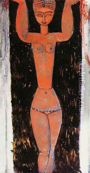 Caryatid III Oil Painting - Amedeo Modigliani
