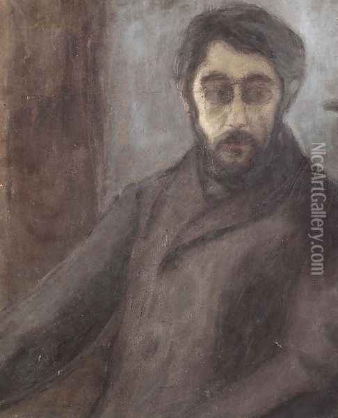 Portrait of Pierre Bonnard 1897 2 Oil Painting - Jozsef Rippl-Ronai