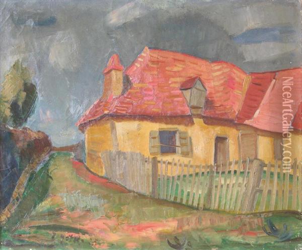 Village Oil Painting - Jacques Gotko