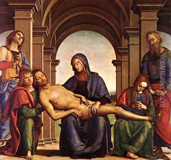 Pieta 1494-95 Oil Painting - Pietro Vannucci Perugino