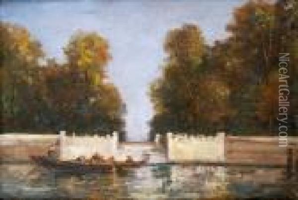 Le Jardin Francais A Venise Oil Painting - Henri Duvieux