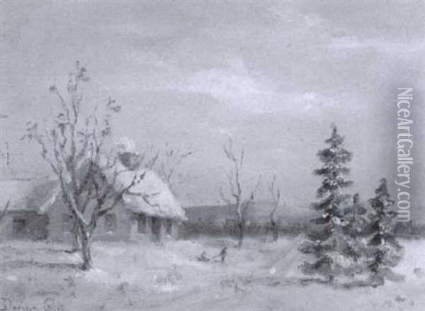 Fresh Snow Oil Painting - Darius Cobb