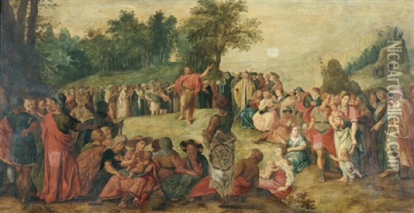 The Sermon On The Mount Oil Painting - Adam van Noort the Elder