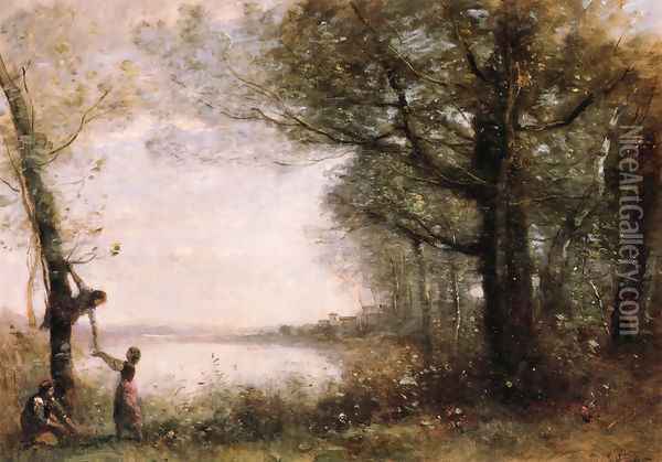 Les Petits Denicheurs Oil Painting - Jean-Baptiste-Camille Corot
