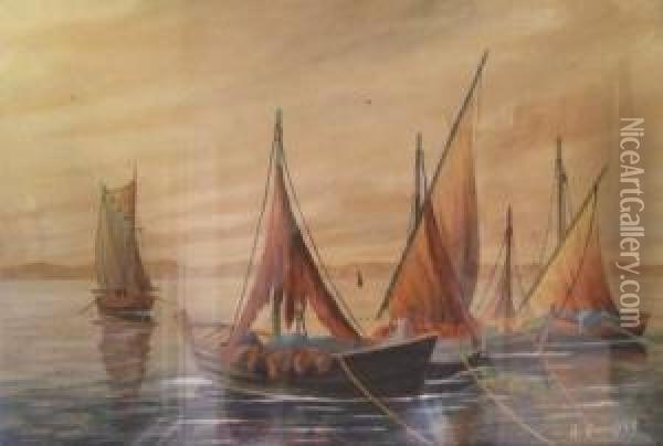 Marine Oil Painting - Alfred Boucher