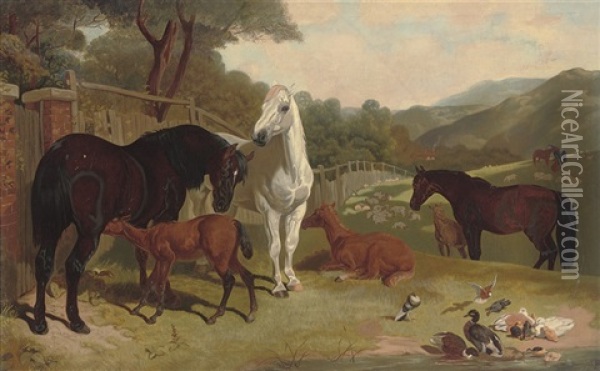 The Stud Farm Oil Painting - Henry Charles Woollett