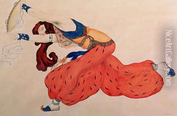 A Study for a figure of a dancer for Scheherazade Oil Painting - Leon Samoilovitch Bakst
