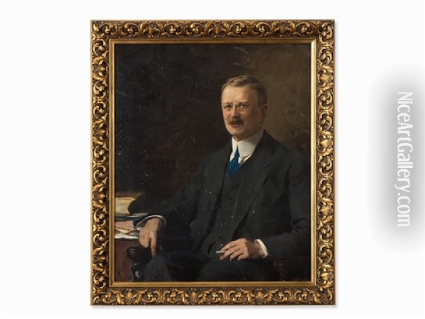 Portrait Of A Man Oil Painting - Georg Ludwig Meyn
