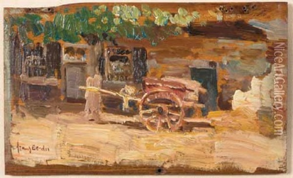 Wagon Oil Painting - Frans David Oerder
