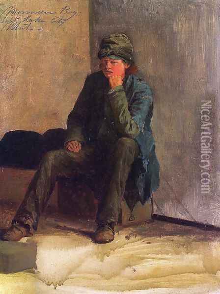 Mormon Boy, Salt Lake City Oil Painting - Albert Bierstadt