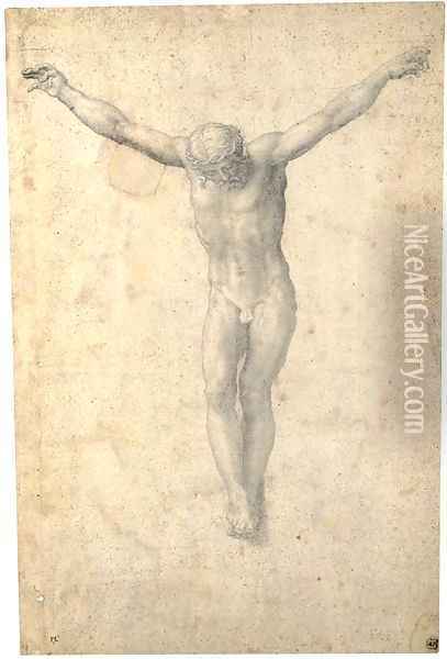 Christ on the Cross Oil Painting - Giorgio-Giulio Clovio