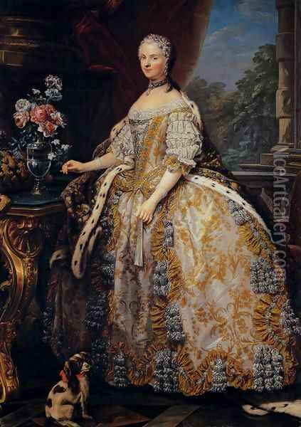 Portrait of Marie Leszczynska, Queen of France Oil Painting - Carle van Loo