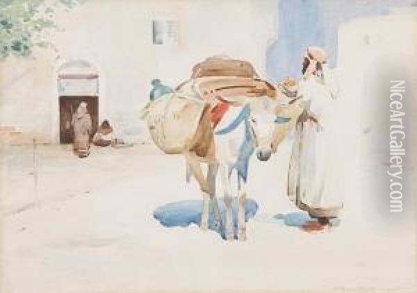 Street Scene Tangier Oil Painting - Arthur Melville
