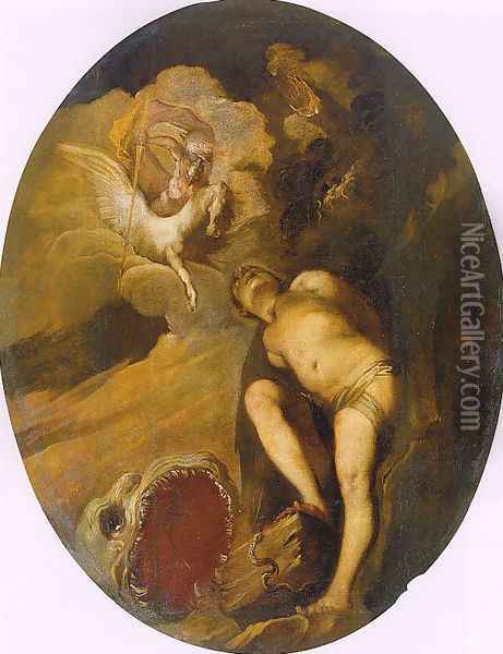 Perseus Liberating Andromeda 1657-58 Oil Painting - Francesco Maffei