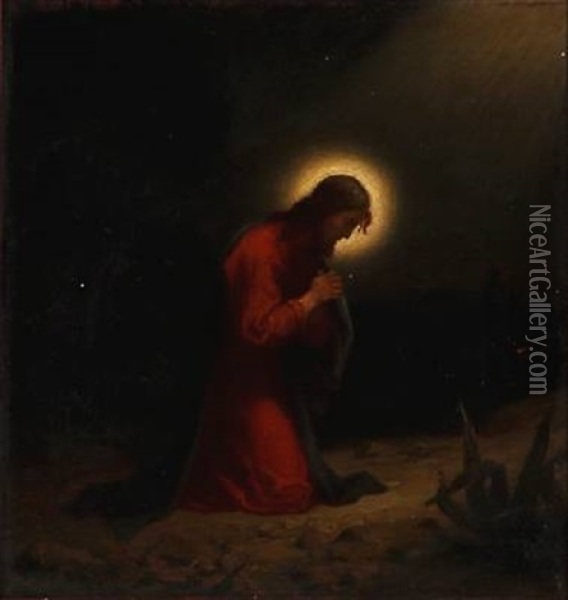 The Praying Jesus Oil Painting - Anton Laurids Johannes Dorph