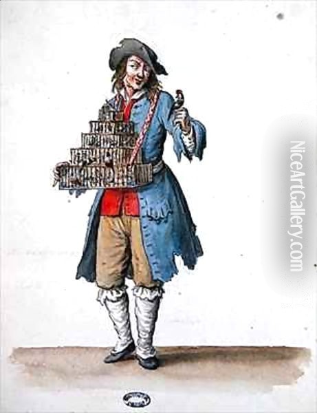 Bird Seller, costume designed for Louis XIV's Entertainments Oil Painting - Jean I Berain