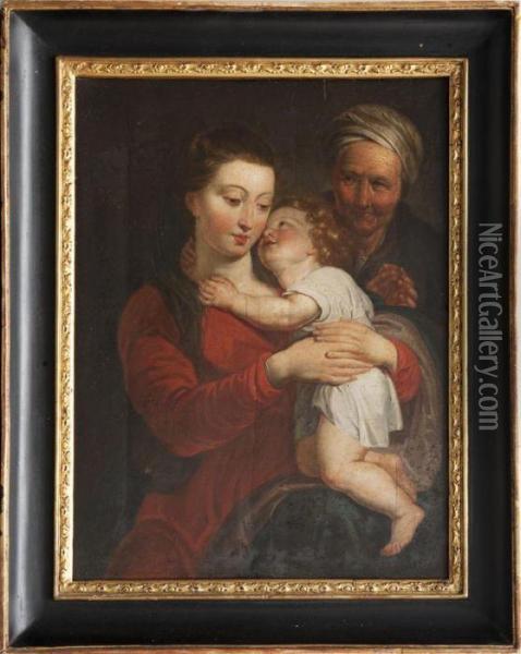 Vierge A L'enfant Avec Sainte Anne Oil Painting - Peter Paul Rubens