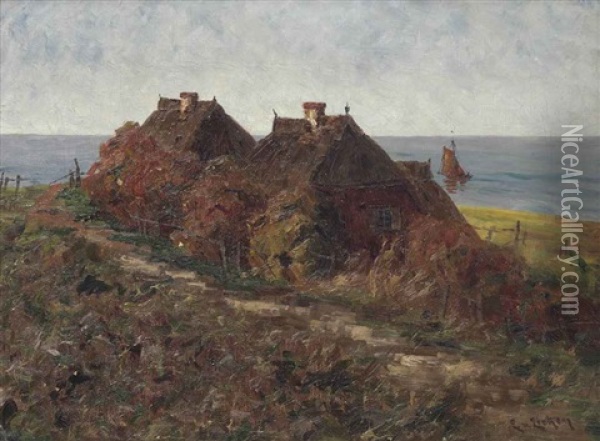 A Farm Near The Shore Oil Painting - Elisabeth Von Eicken