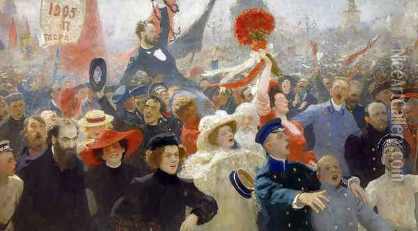 Demonstration on October 17, 1905 Oil Painting - Ilya Efimovich Efimovich Repin